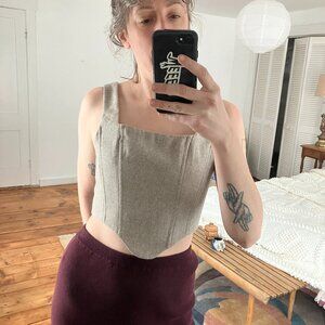 handmade wool herringbone corset by The Curff (sz XS/S)